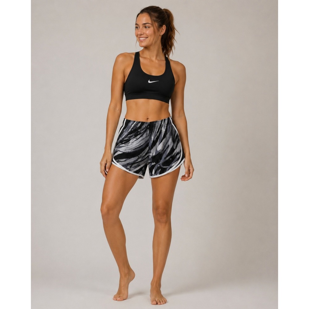 Nike Tempo Running Shorts XS Black White Grey Pixel Camo Print 856790-021 Gym